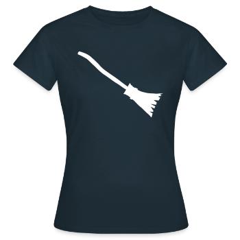 Balai de sorcière - T-shirt Femme - marine - Devant - AI Model Female 172 dark (172cm)
