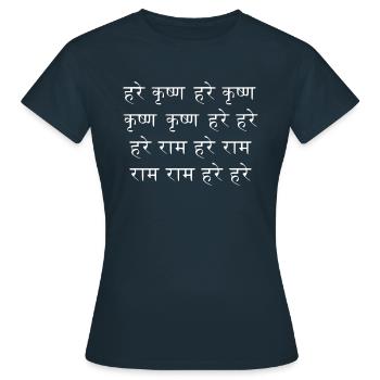 Maha Mantra - T-shirt Femme - marine - Devant - AI Model Female 172 dark (172cm)