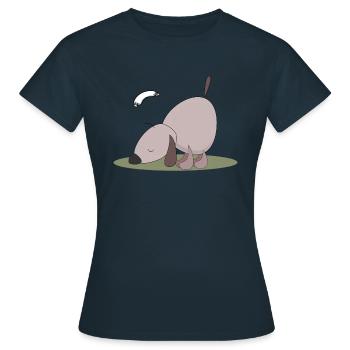 Food Contest Hund - Frauen T-Shirt - Navy - Vorne - AI Model Female 172 dark (172cm)