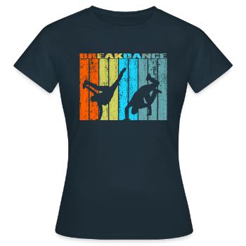cadeau vintage retro breakdance - T-shirt Femme - marine - Devant - AI Model Female 172 dark (172cm)