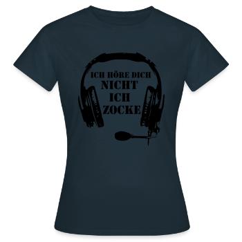 Ich Zocke - Frauen T-Shirt - Navy - Vorne - AI Model Female 172 dark (172cm)