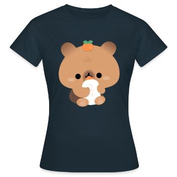 Capybara Kleinkind - Frauen T-Shirt - Navy - Vorne - AI Model Female 172 dark (172cm)