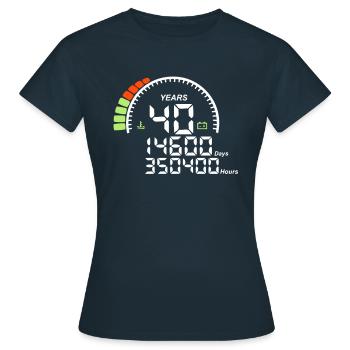 years 40 years anniversary meter - Women's T-Shirt - navy - Front - AI Model Female 172 dark (172cm)