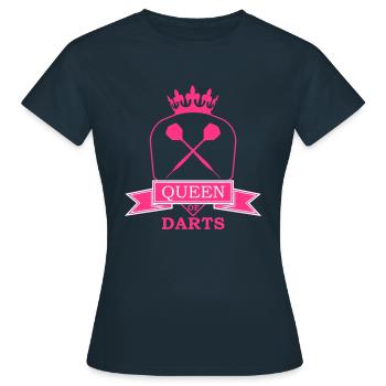 Queen of Darts - Frauen T-Shirt - Navy - Vorne - AI Model Female 172 dark (172cm)