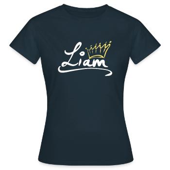 Crown name name tag Liam - Women's T-Shirt - navy - Front - AI Model Female 172 dark (172cm)