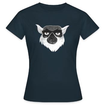 Visage de lémurien malheureux grincheux - T-shirt Femme - marine - Devant - AI Model Female 172 dark (172cm)