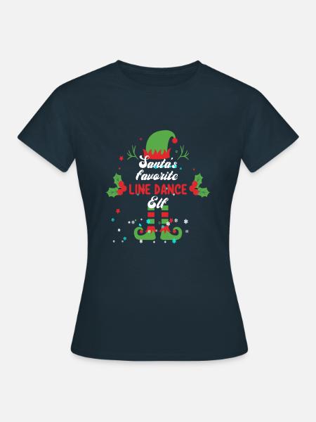 Christmas Line Dance Elf Gift T-Shirt - Women's T-Shirt - navy