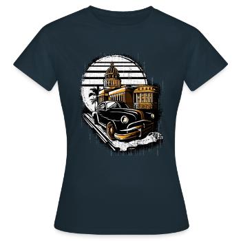 Havana Cuba Capitol - Frauen T-Shirt - Navy - Vorne - AI Model Female 172 dark (172cm)