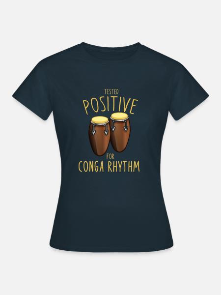 Conga Drums Conga Rhythm Latin Music - Women's T-Shirt - navy