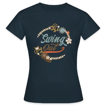 Lindy Hop Swing Out Swing Tanz - Frauen T-Shirt - Navy - Vorne - AI Model Female 172 dark (172cm)
