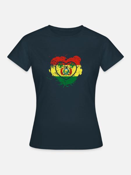 Amo a Bolivia, amo el fútbol - Camiseta mujer - azul marino