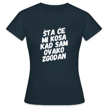 Jugo Balkan Zgodan - Women's T-Shirt - navy - Front - AI Model Female 172 dark (172cm)