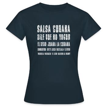 Salsa Cubana Salsa Kuba - Frauen T-Shirt - Navy - Vorne - AI Model Female 172 dark (172cm)