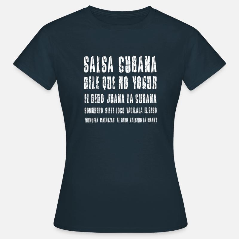 Salsa Cubana Salsa Cuba - Maglietta da donna - navy