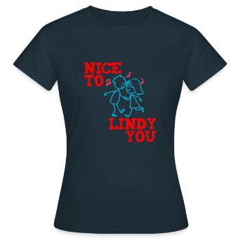 Danse swing Lindy Hop Nice to Lindy you - T-shirt Femme - marine - Devant - AI Model Female 172 dark (172cm)