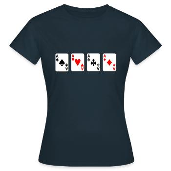 4 aces - Women's T-Shirt - navy - Front - AI Model Female 172 dark (172cm)