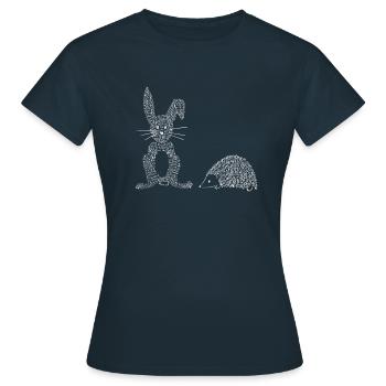 Lapin & Hérisson - T-shirt Femme - marine - Devant - AI Model Female 172 dark (172cm)