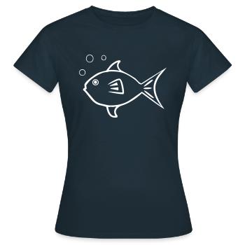 Fisch - Frauen T-Shirt - Navy - Vorne - AI Model Female 172 dark (172cm)