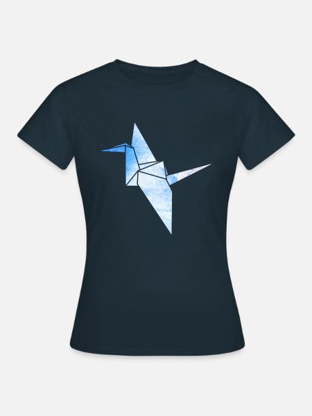 Kranich Origami - Frauen T-Shirt - Navy