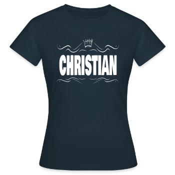 CHRISTIAN Koenig Name Krone - Frauen T-Shirt - Navy - Vorne - AI Model Female 172 dark (172cm)