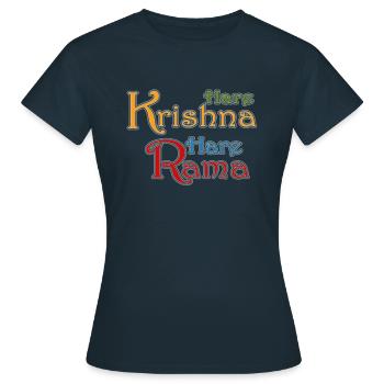 Hare Krishna Hare Rama - Women's T-Shirt - navy - Front - AI Model Female 172 dark (172cm)