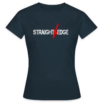 Straight edge - Frauen T-Shirt - Navy - Vorne - AI Model Female 172 dark (172cm)