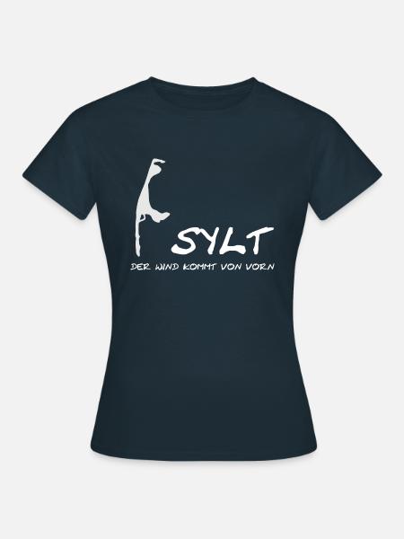 Sylt - der Wind kommt von vorn - Frauen T-Shirt - Navy