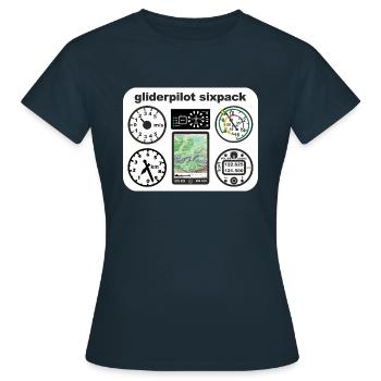 sixpack Segelflieger Segelflugzeug gleiten - Frauen T-Shirt - Navy - Vorne - AI Model Female 172 dark (172cm)