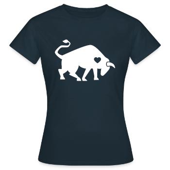 Bull ox cow bullfighting torero gift heart - Women's T-Shirt - navy - Front - AI Model Female 172 dark (172cm)