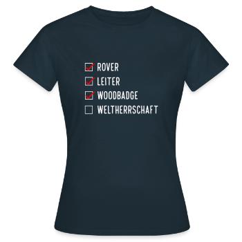 Chef de rover Woodbadge Domine du monde - T-shirt Femme - marine - Devant - AI Model Female 172 dark (172cm)