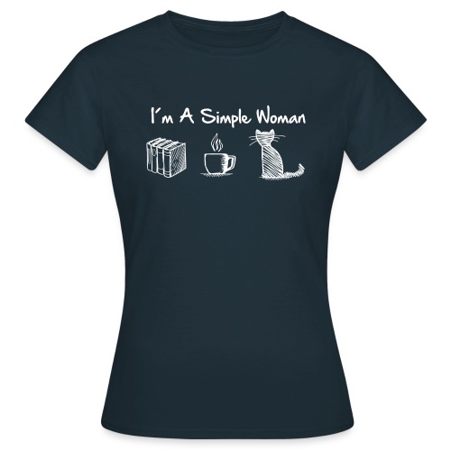 Vorschau: simple woman cat books - Frauen T-Shirt
