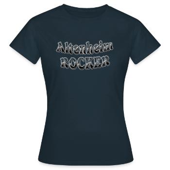 Altenheim Rocker - Frauen T-Shirt - Navy - Vorne - AI Model Female 172 dark (172cm)