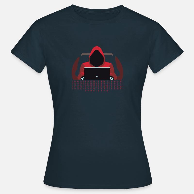 Hacker Binary Code - Women's T-Shirt - navy