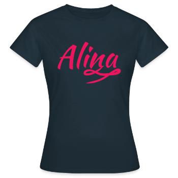 Nom Alina - T-shirt Femme - marine - Devant - AI Model Female 172 dark (172cm)