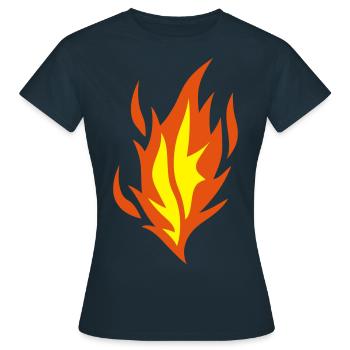 Flamme Flamme Feuer - Frauen T-Shirt - Navy - Vorne - AI Model Female 172 dark (172cm)