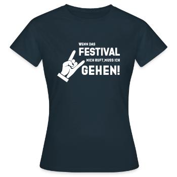 Festival Shirt · Open air Party · Musik Geschenk - Frauen T-Shirt - Navy - Vorne - AI Model Female 172 dark (172cm)