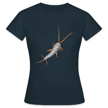 Poissons argentés, Lepisma saccharina, silverfish - T-shirt Femme - marine - Devant - AI Model Female 172 dark (172cm)
