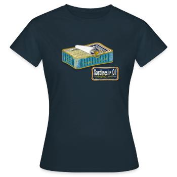 sardines in oil - T-shirt Femme - marine - Devant - AI Model Female 172 dark (172cm)