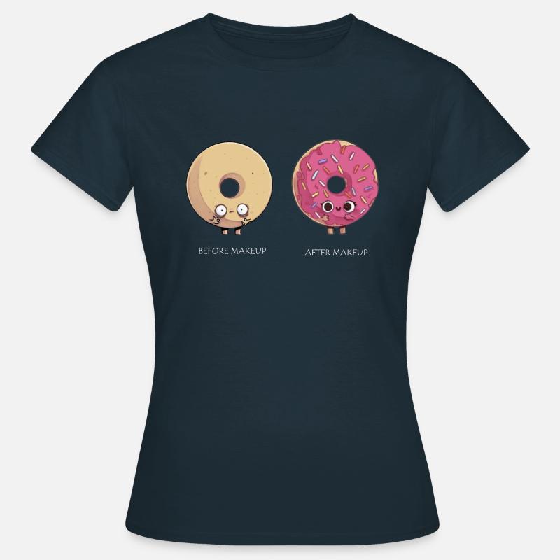 Before Makeup - After Makeup - Women's T-Shirt - navy