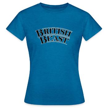 British Beast - Frauen T-Shirt - Antikblaues Saphir meliert - Vorne - AI Model Female 172 dark (172cm)