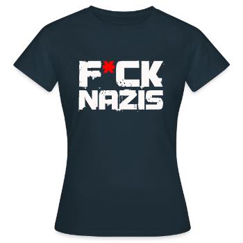 Anti Nazi - Frauen T-Shirt - Navy - Vorne - AI Model Female 172 dark (172cm)