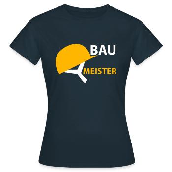 Baumeister Bauarbeiter - Frauen T-Shirt - Navy - Vorne - AI Model Female 172 dark (172cm)