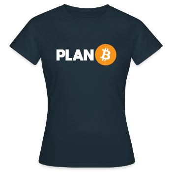 Plan Bitcoin - T-shirt Femme - marine - Devant - AI Model Female 172 dark (172cm)