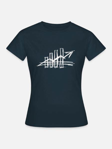 Börse in weiß - Frauen T-Shirt - Navy