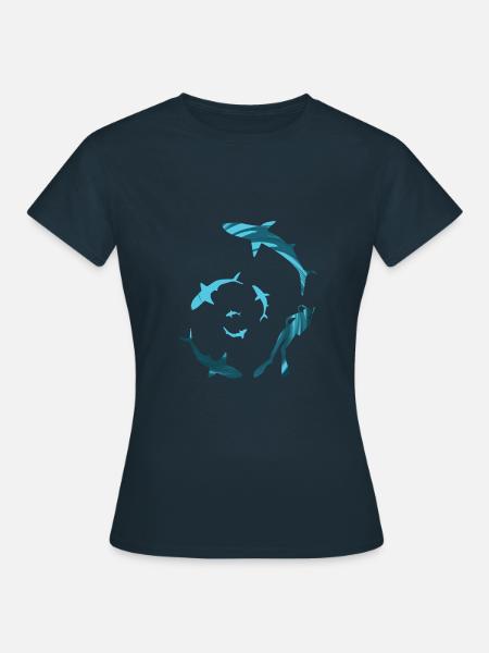Schwimmen mit den Haien - Frauen T-Shirt - Navy