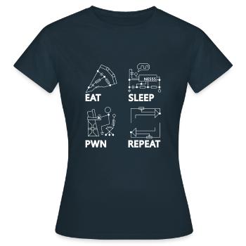 CC Congrès Hacker r C3 37C3 eat sleep pwn repeat - T-shirt Femme - marine - Devant - AI Model Female 172 dark (172cm)