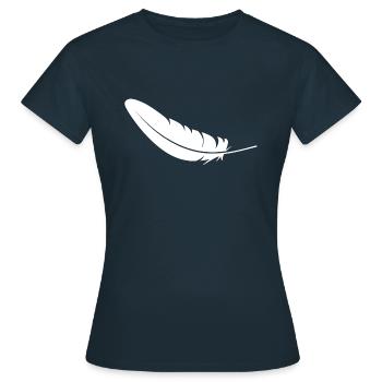 feather - Women's T-Shirt - navy - Front - AI Model Female 172 dark (172cm)