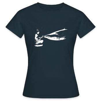 Hai Hais Intrépide Yoga - T-shirt Femme - marine - Devant - AI Model Female 172 dark (172cm)