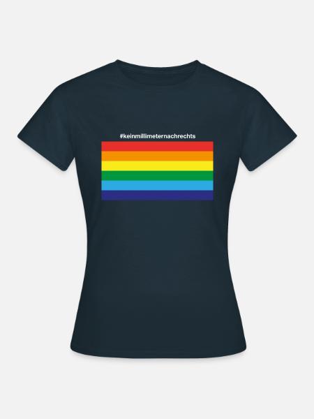 keinen millimeter nach rechts gegen recht fridays - Frauen T-Shirt - Navy