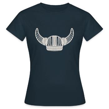 Wikingerhelm - Frauen T-Shirt - Navy - Vorne - AI Model Female 172 dark (172cm)